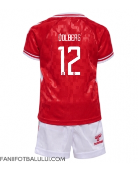Danemarca Kasper Dolberg #12 Echipament de Fotbal Replică European 2024 Copii Acasa (+ Șorturi)